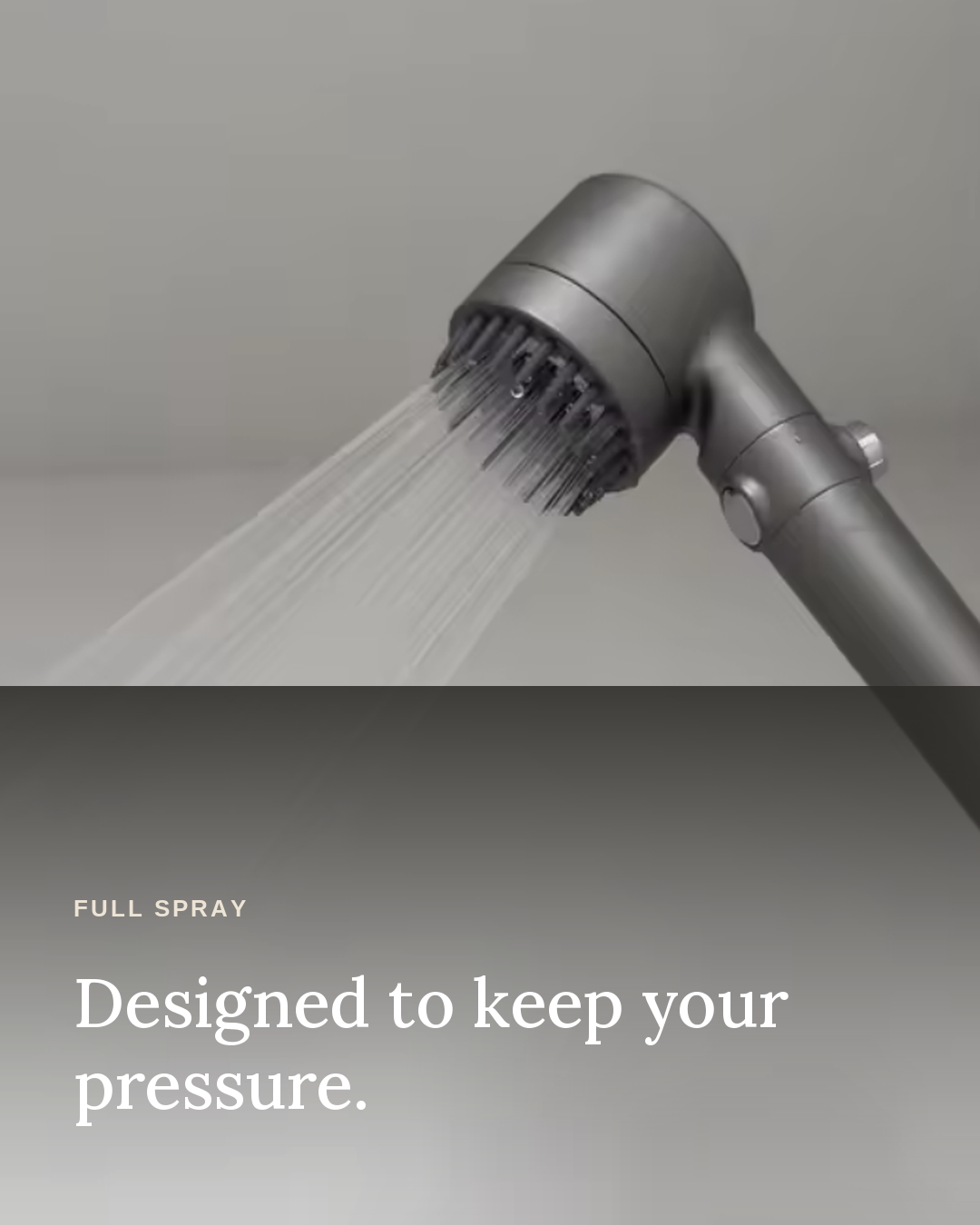Glowfall filtered showerhead running at full spray